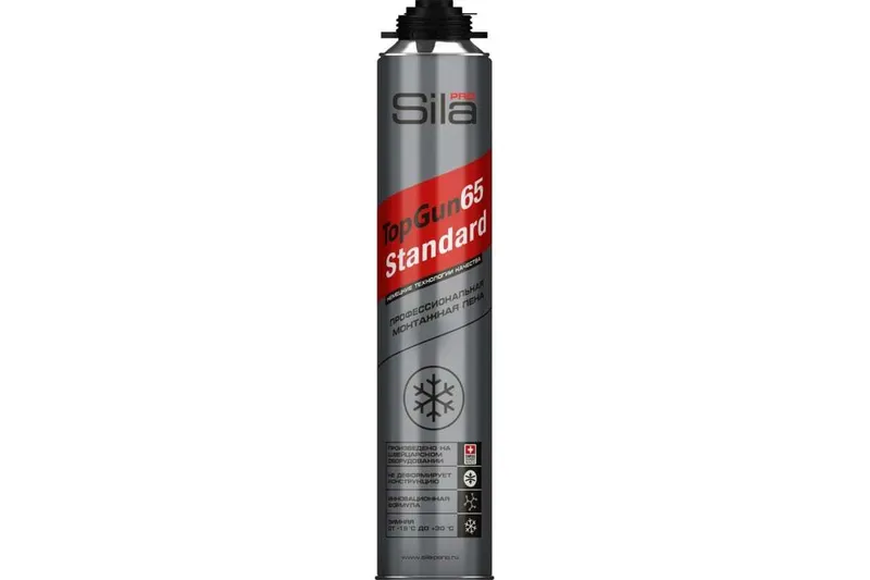 Профессиональная монтажная пена Sila Pro TopGun 65 Standard 850 мл Зима