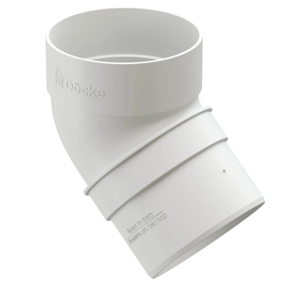 Колено водосточное Docke Standard 18 Белый